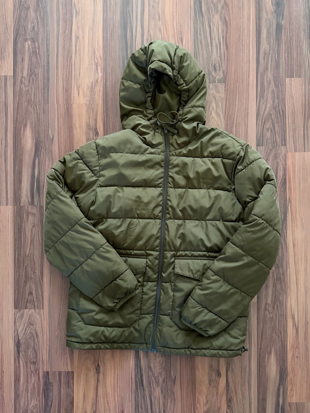 Old Navy Olive Green Hooded Puffer Jacket